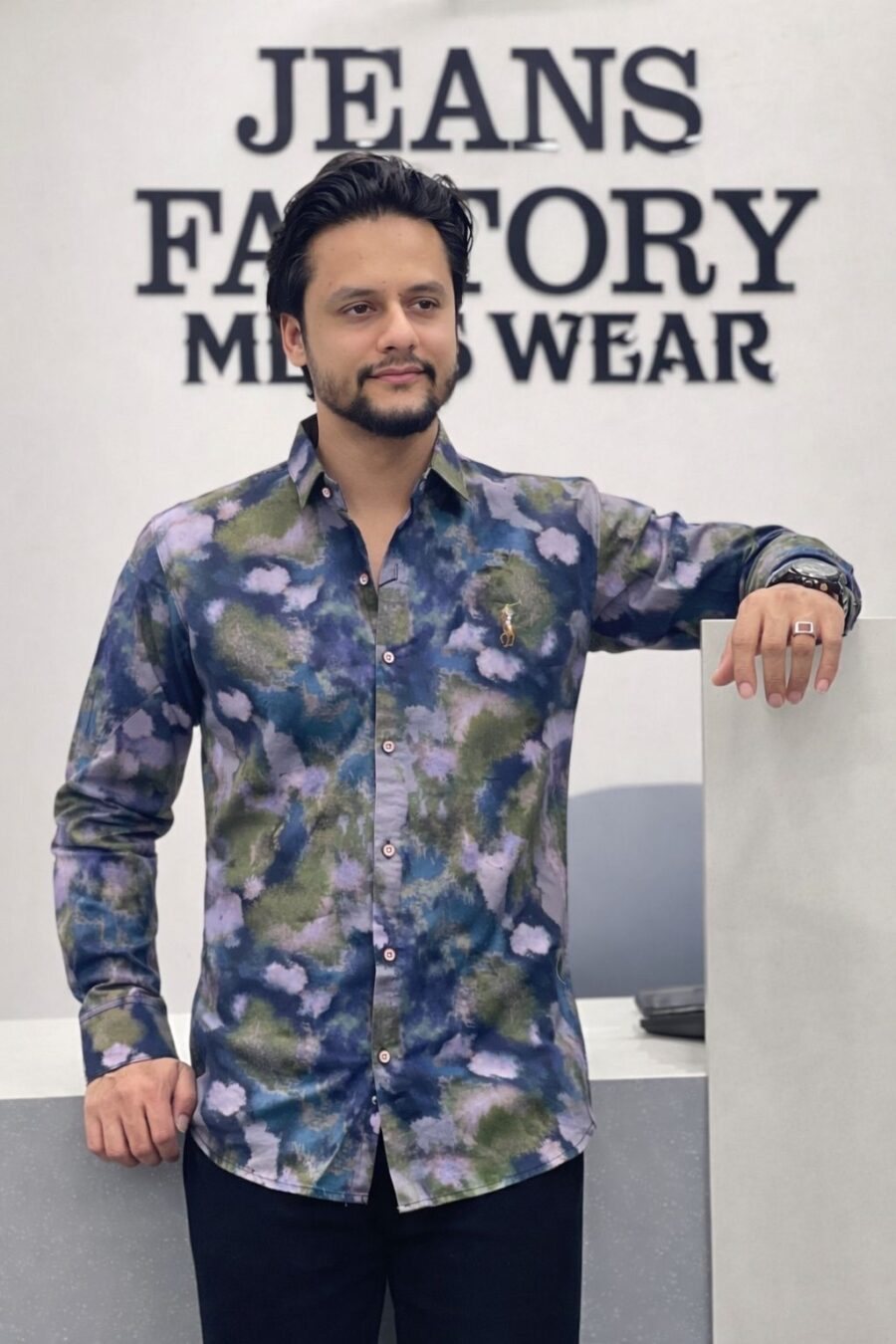 Men's Cotton Acid Wash Shirt