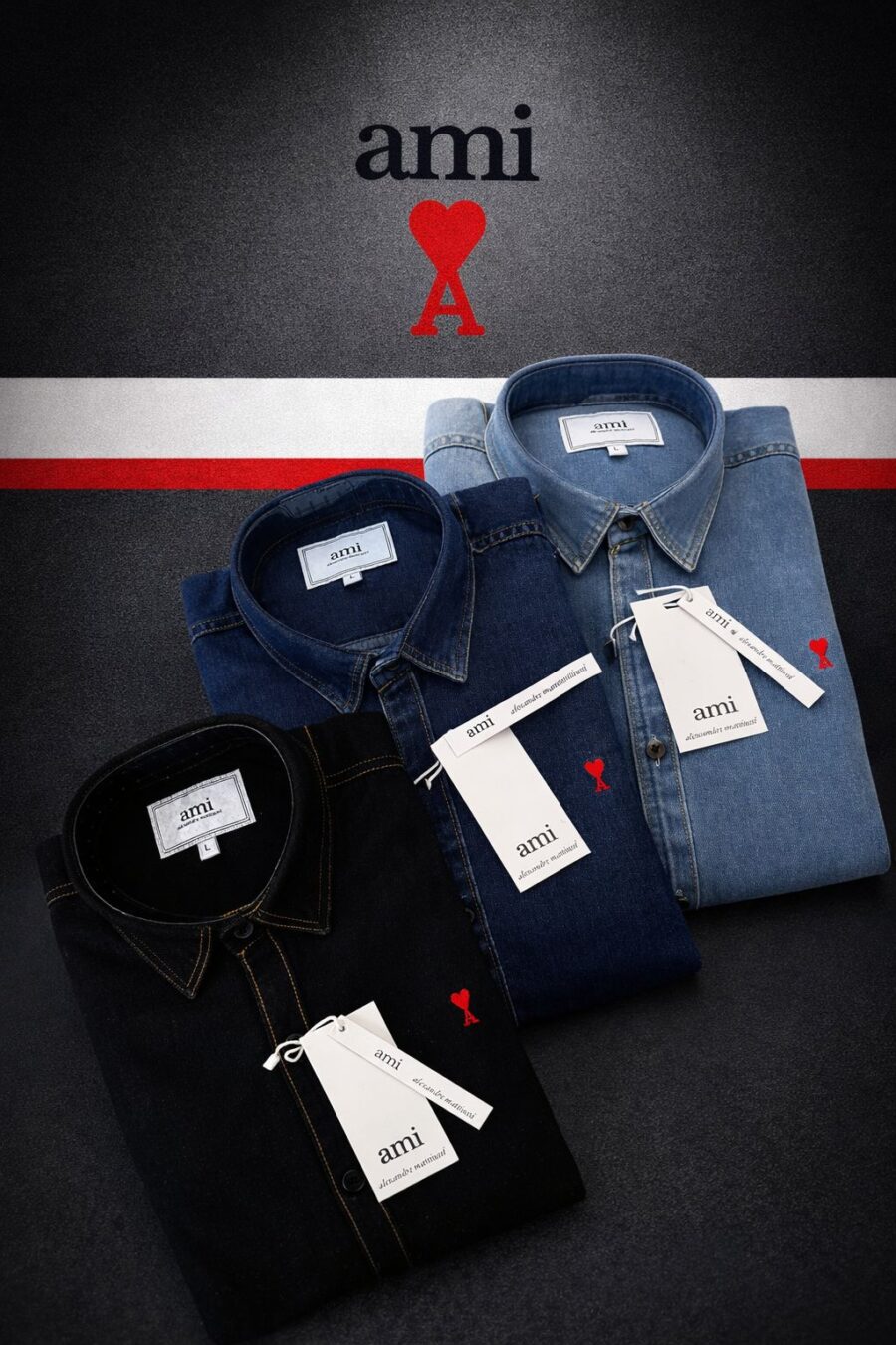 AMI Men's Denim Shirt