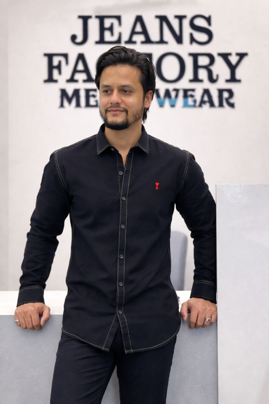 Men's Denim Black Shirt