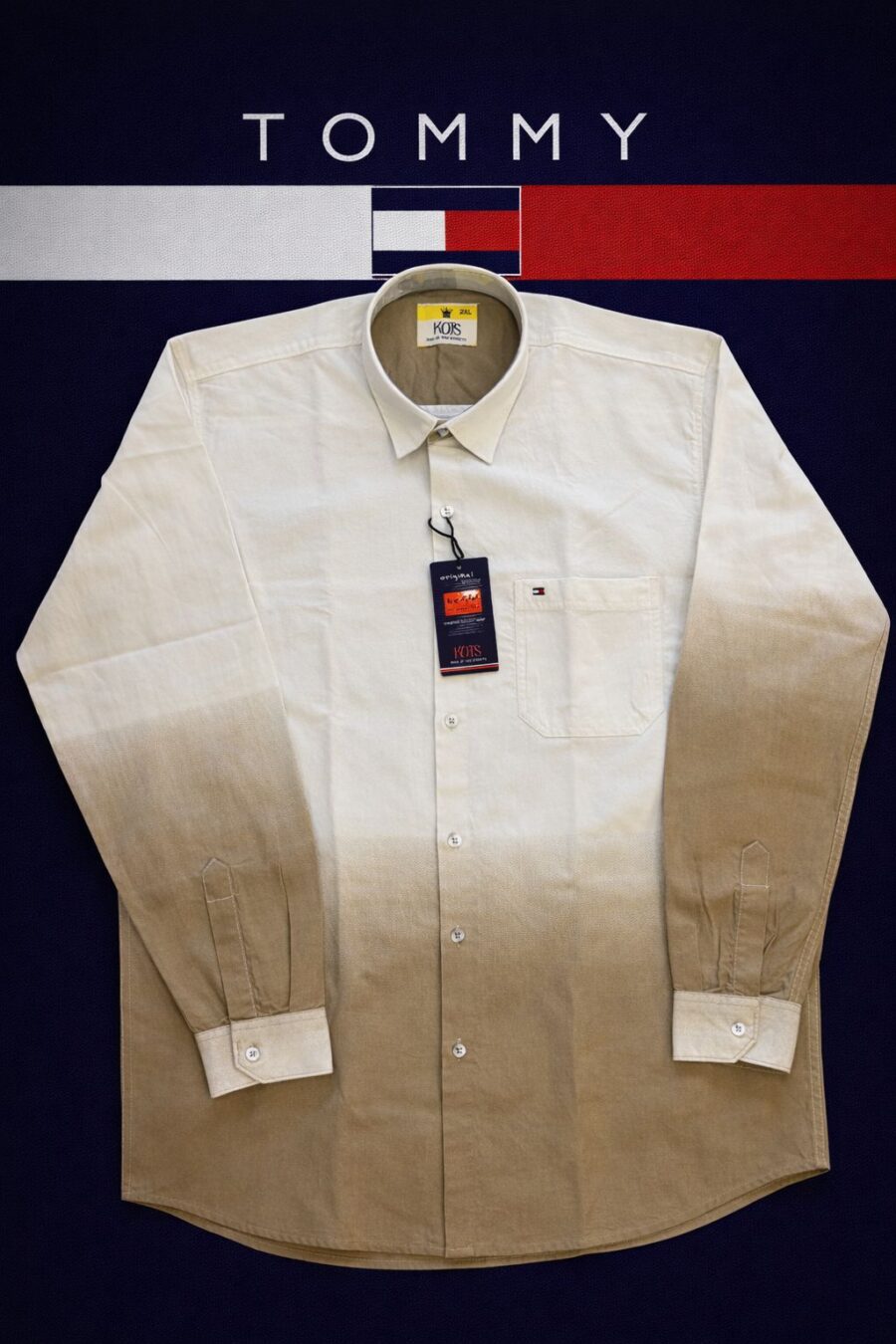 Men's Khaki Ombre Gradient Premium Cotton Shirt