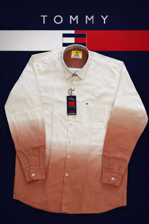 Men's Orange Ombre Gradient Premium Cotton Shirt