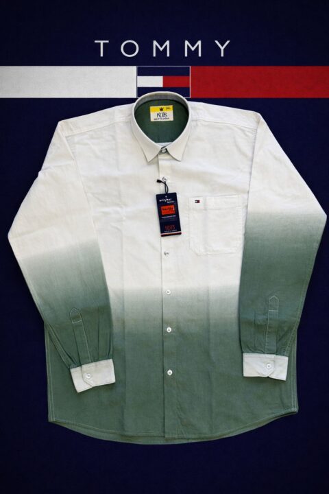 Men's Sage Green Ombre Gradient Premium Cotton Shirt