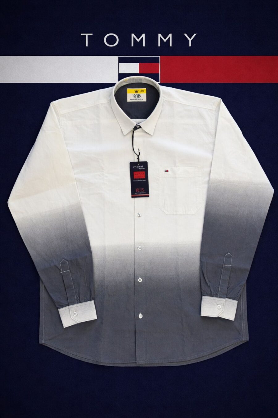 Men's Slate Grey Ombre Gradient Premium Cotton Shirt